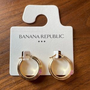 Banana Republic gold hoop earrings. Brand new!